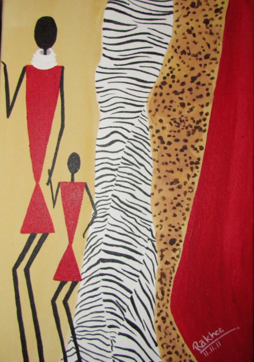 Girl with a Pearl Earring – Portrait Painting by Rakhi Vashisht