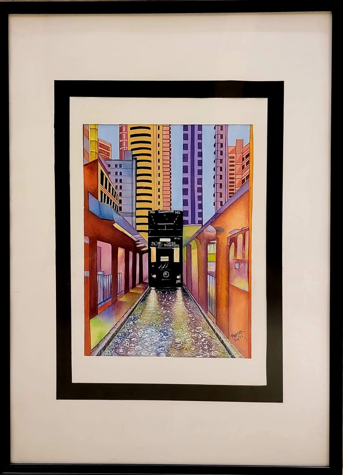 Landscape with the Fall of Icarus – Landscape Painting by Rakhi Vashisht