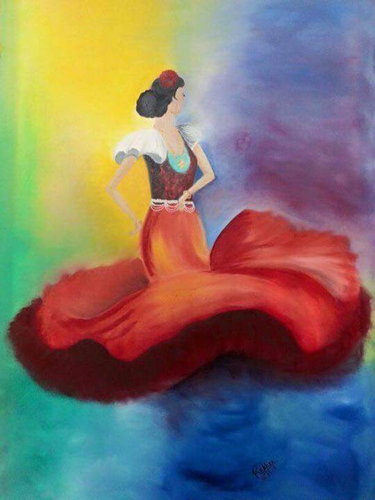 Cafe Terrace at Night – Post-Impressionist Painting by Rakhi Vashisht