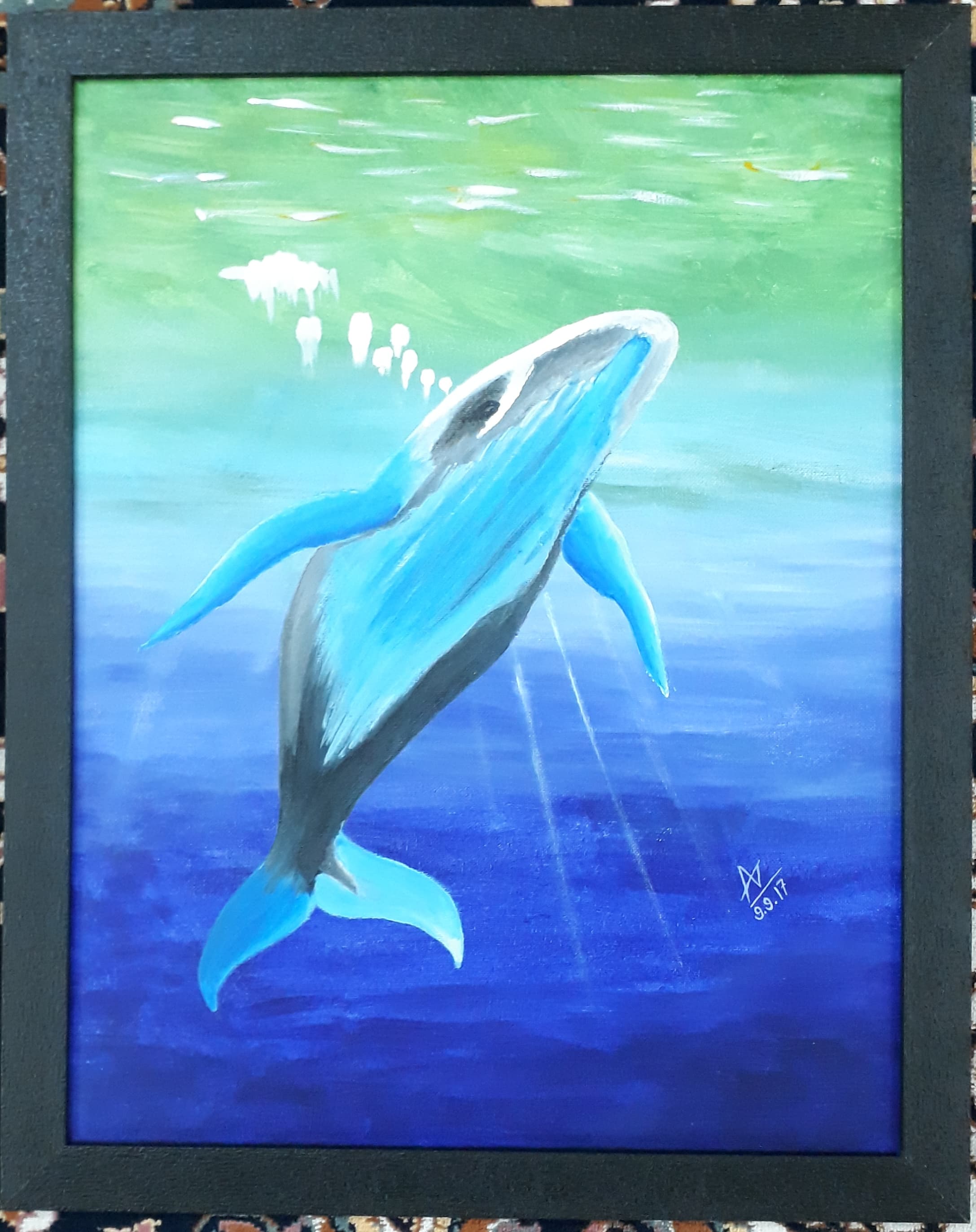 A simple painting of apples arranged on a table. by Rakhi Vashisht