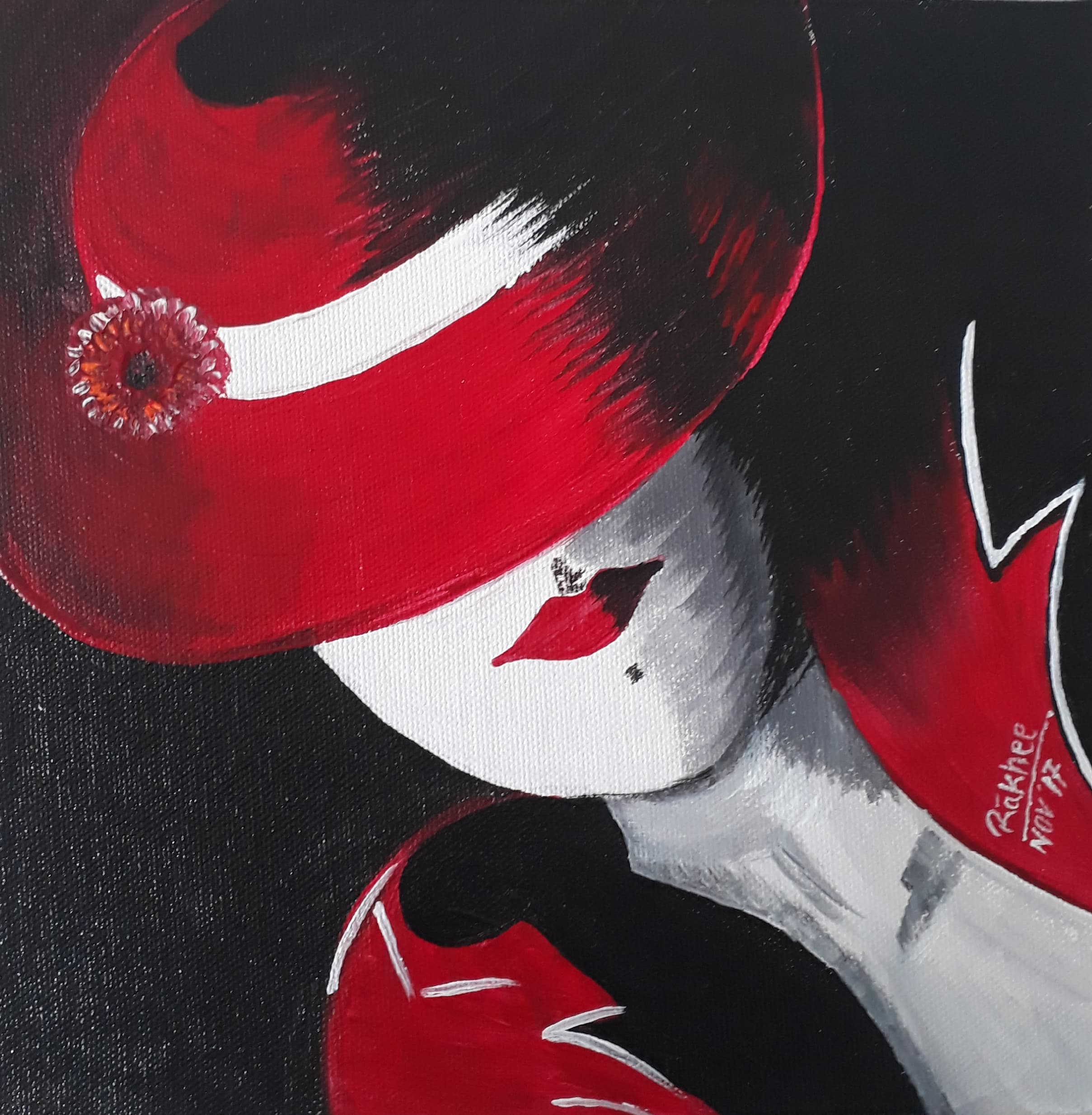 A simple painting of apples arranged on a table. by Rakhi Vashisht