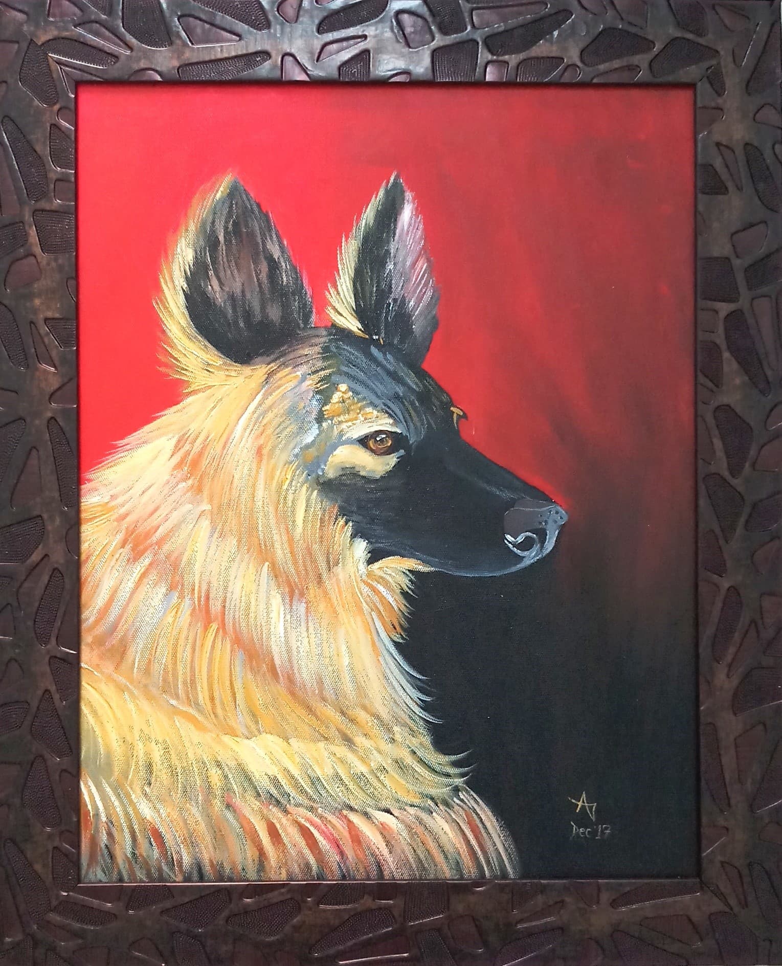 A simple painting of apples arranged on a table. by Rakhi Vashisht