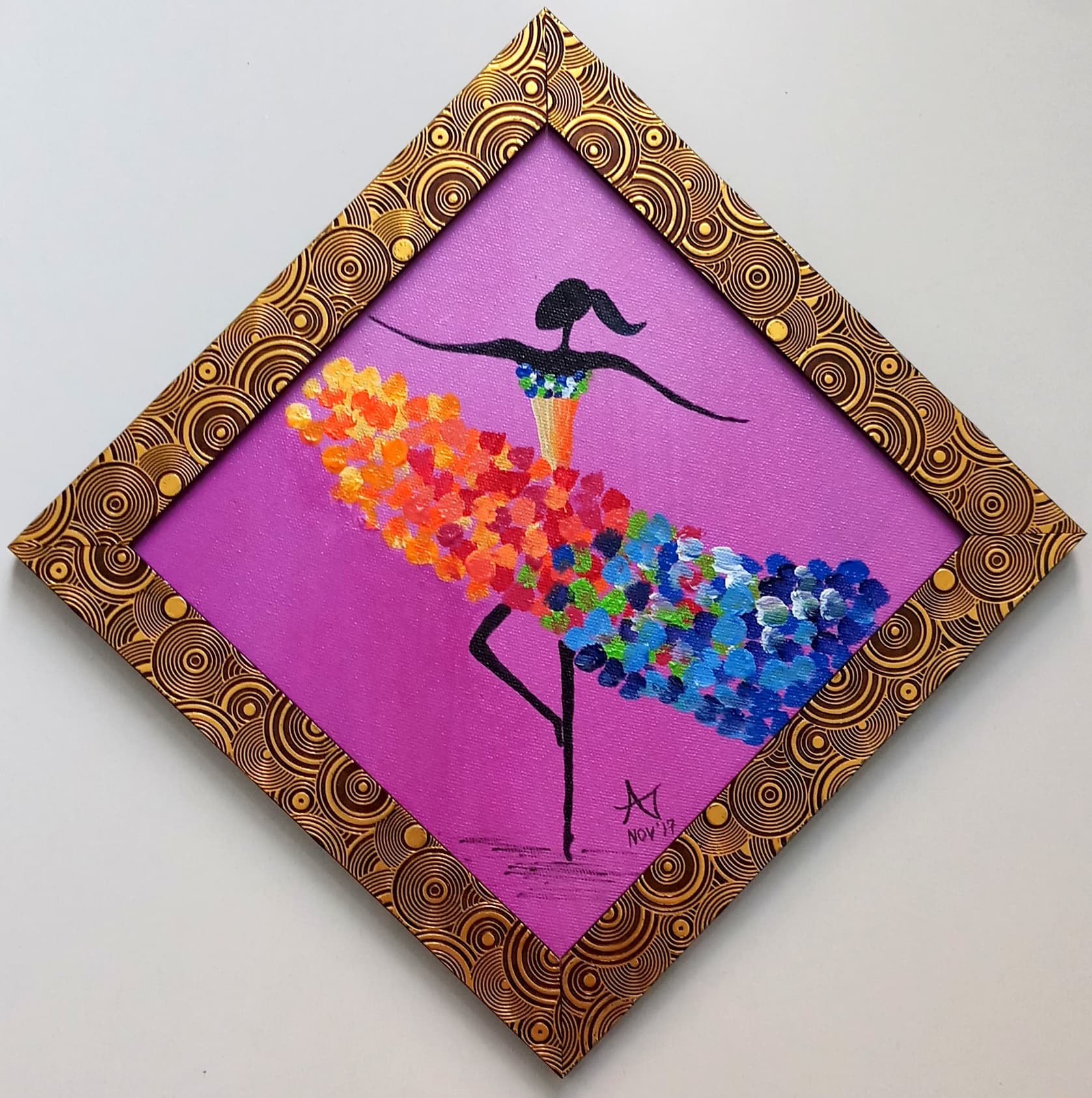 A simple painting of apples arranged on a table. by Rakhi Vashisht