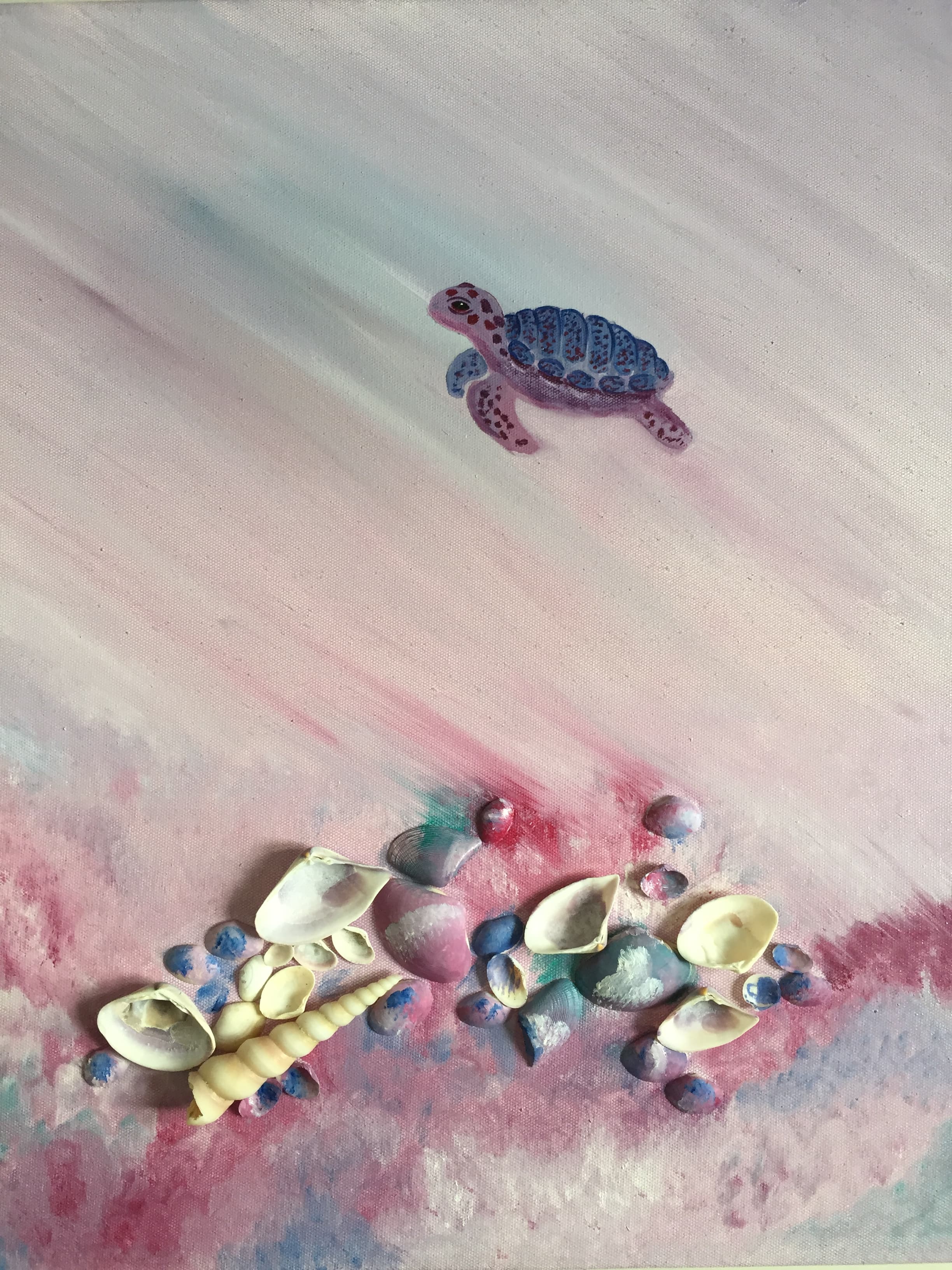 A simple painting of apples arranged on a table. by Rakhi Vashisht